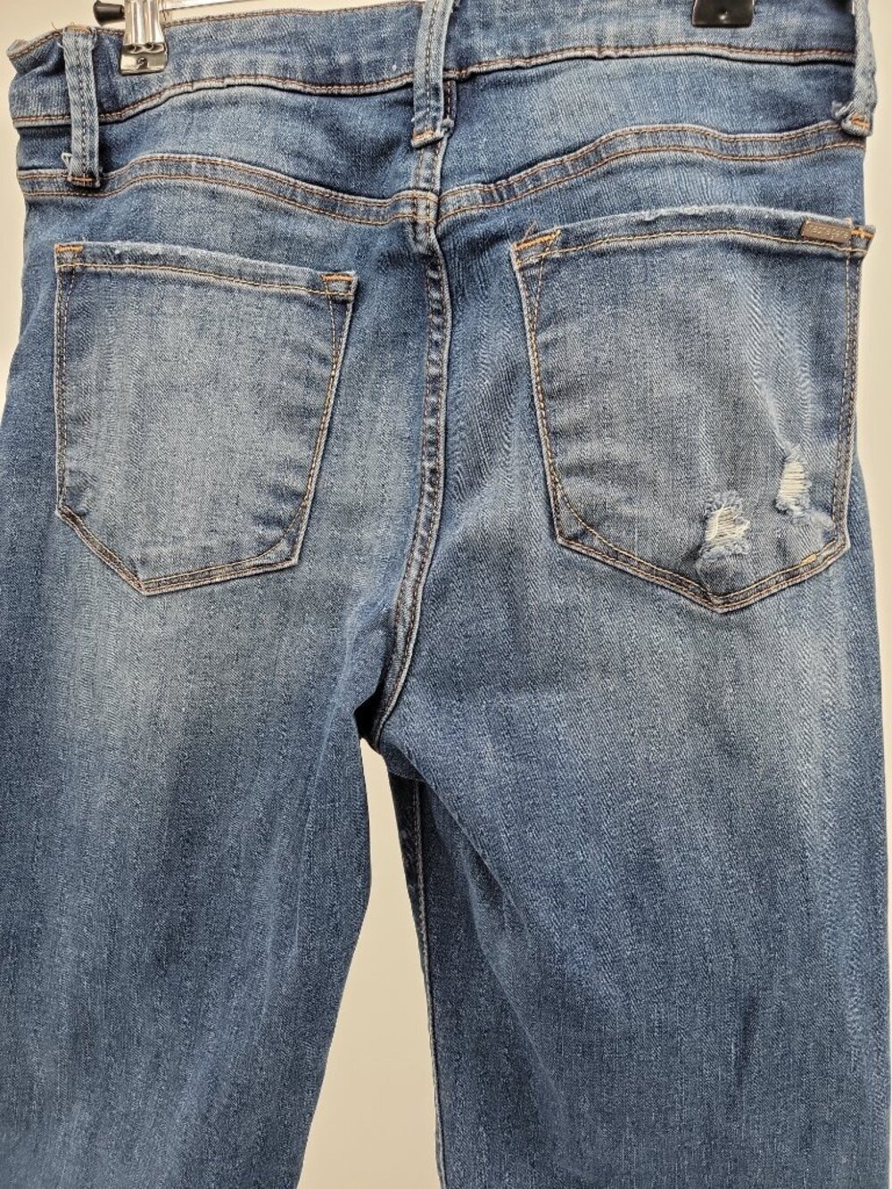 Y2K Flare Jeans Distressed High Rise Bell Bottom Medium Wash Stretch Denim 29 - Picture 7 of 10